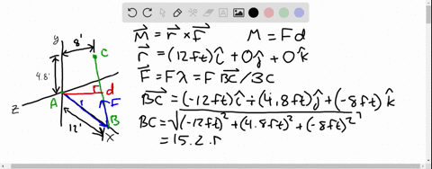 in-prob-322-determine-the-perpendicular-distance-from-point-a-to-cable-b-c