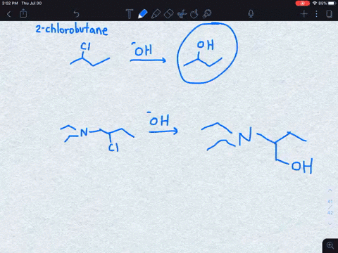 the-following-reaction-takes-place-several-times-faster-than-the-reaction-of-2-chlorobutane-with-ho-