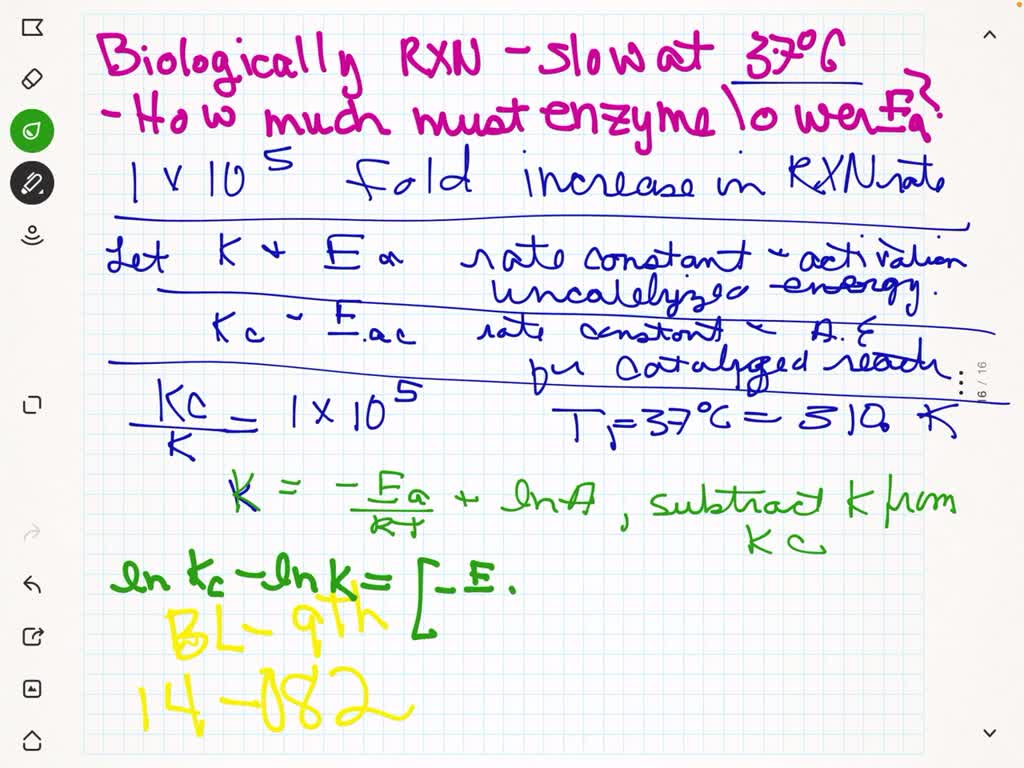 Solved Suppose That A Certain Biologically Important Reaction Is Quite Slow At Physiological Temperature 37 C In The Absence Of A Catalyst Assuming That The Collision Factor Remains The Same By How Much