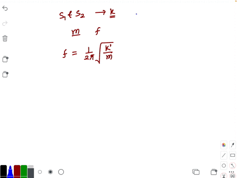 in-the-given-diagram-s_1-and-s_2-are-identical-springs-the-frequency-of-oscillation-of-the-mass-m-is