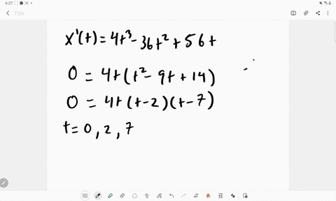 an-object-moves-along-the-x-axis-its-position-at-each-time-t-geq-0-given-by-xt-determine-the-time-in