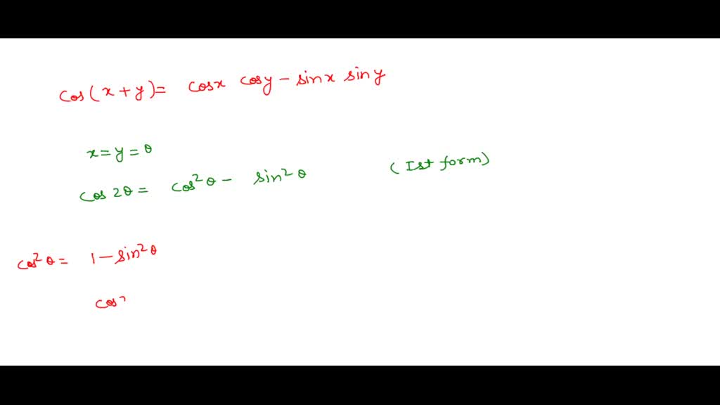 SOLVEDHow can there be three forms of the doubleangle formula for cos2 θ?