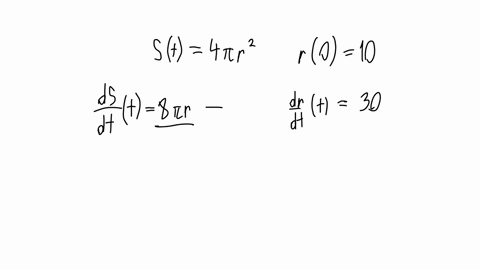 in-exercises-5-8-assume-that-the-radius-r-of-a-sphere-is-expanding-at-a-rate-of-30-mathrmcm-mathrm-2