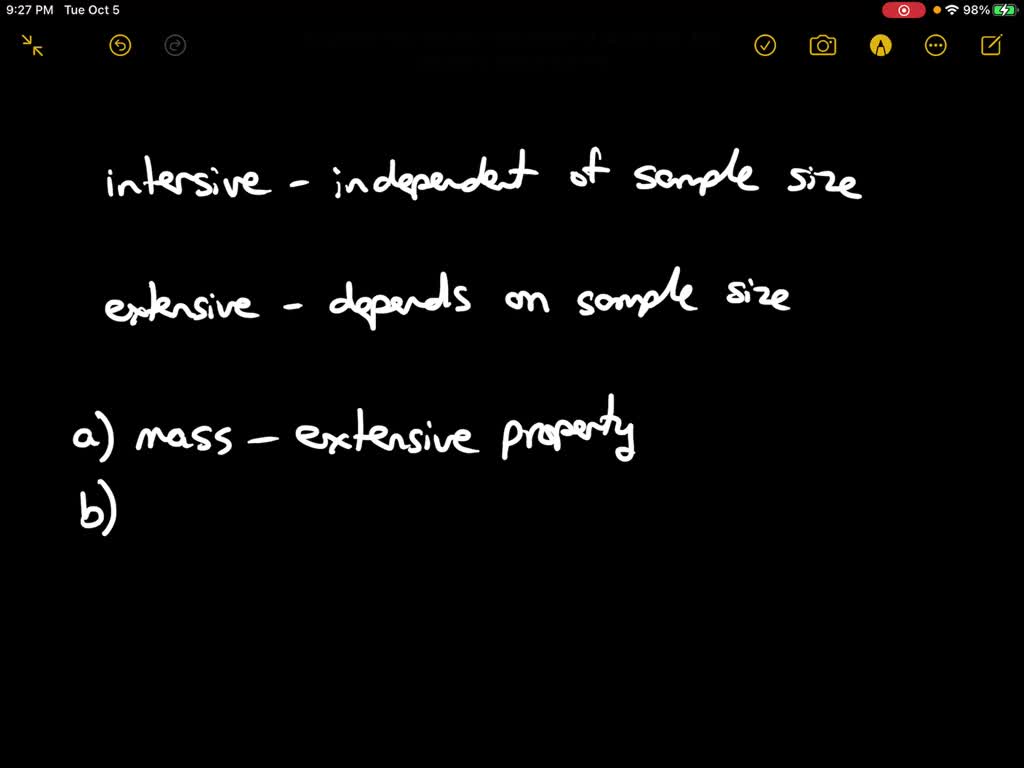 SOLVEDDetermine whether each of the following is an intensive or