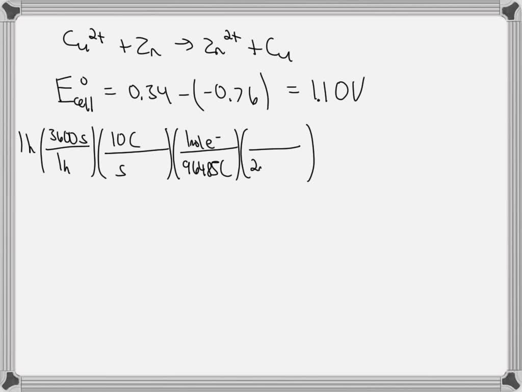 A Daniell cell consists of a zinc electrode in 1.00 L of 1.00 M ZnSO4 and a Cu electrode in 1.00