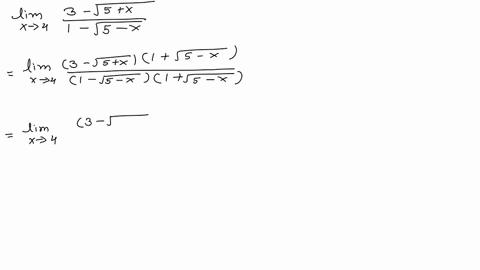 leftlim-_x-rightarrow-4-frac3-sqrt5x1-sqrt5-x-text-ans-frac13right
