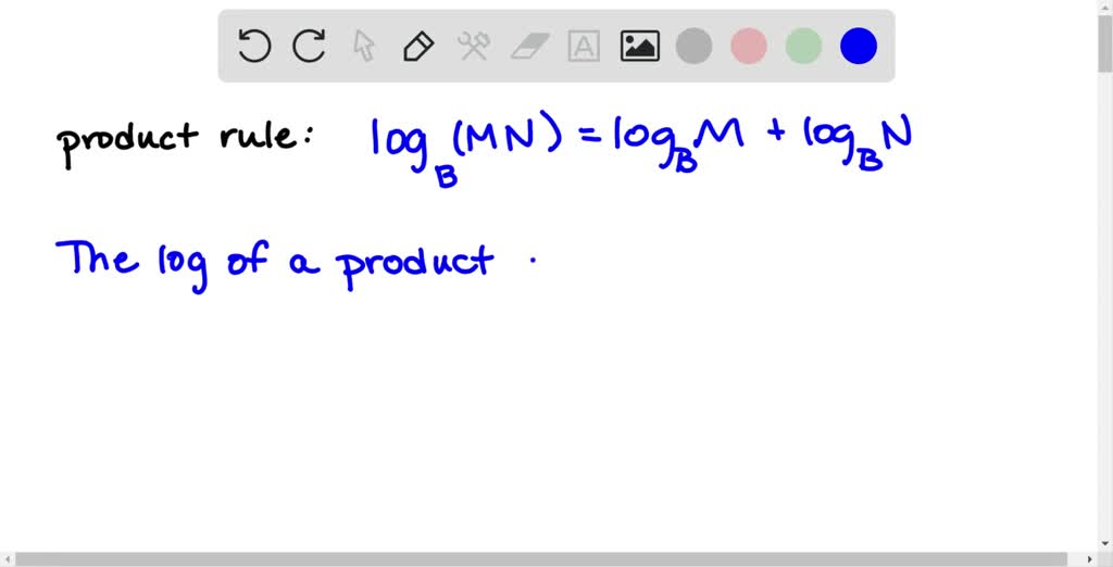 SOLVED:Describe the product rule for logarithms and give an example.