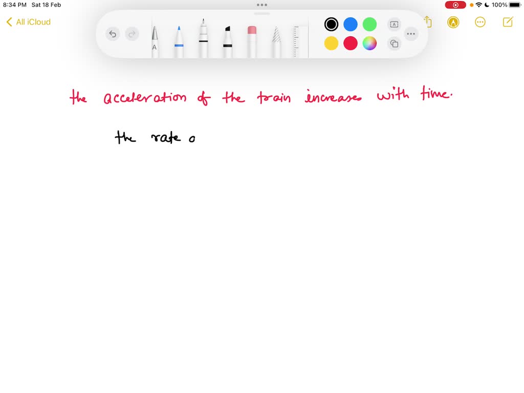 SOLVEDChoice The acceleration of a train increases. As a result, does