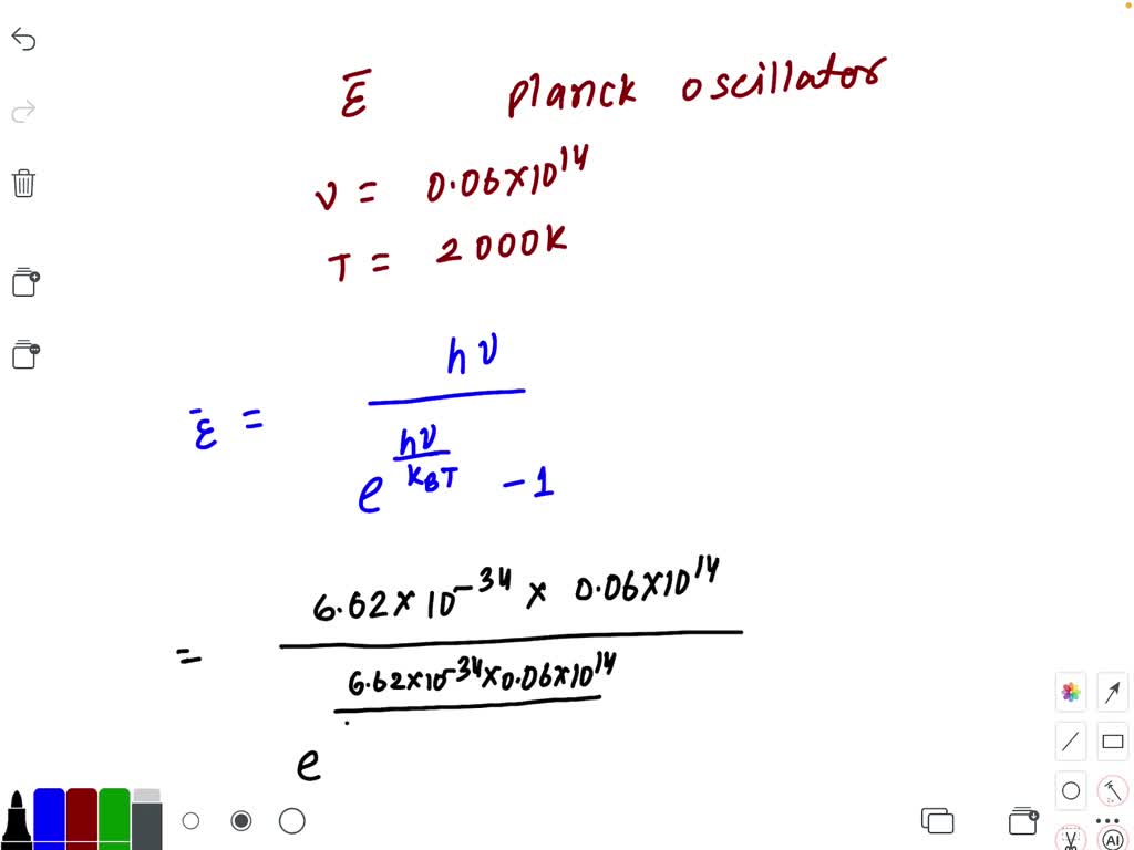 Calculate the average energy of a Planck oscillator of frequency 0.06 ×