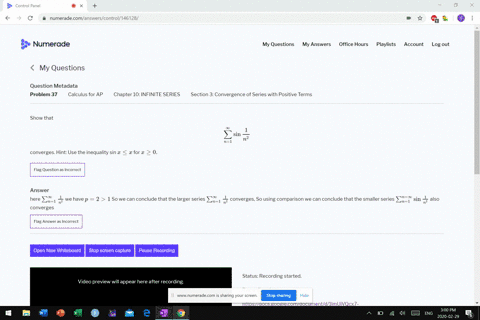 show-that-sum_n1infty-sin-frac1n2-converges-hint-use-the-inequality-sin-x-leq-x-for-x-geq-0