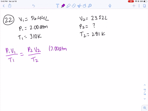 a-gas-occupies-5644-mathrml-at-200-atm-and-310-k-if-the-gas-is-compressed-to-2352-mathrml-and-the--2