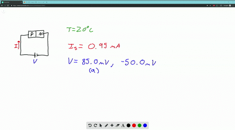 for-a-certain-p-n-junction-diode-the-saturation-current-at-room-temperature-20circc-is-0950-ma-what-