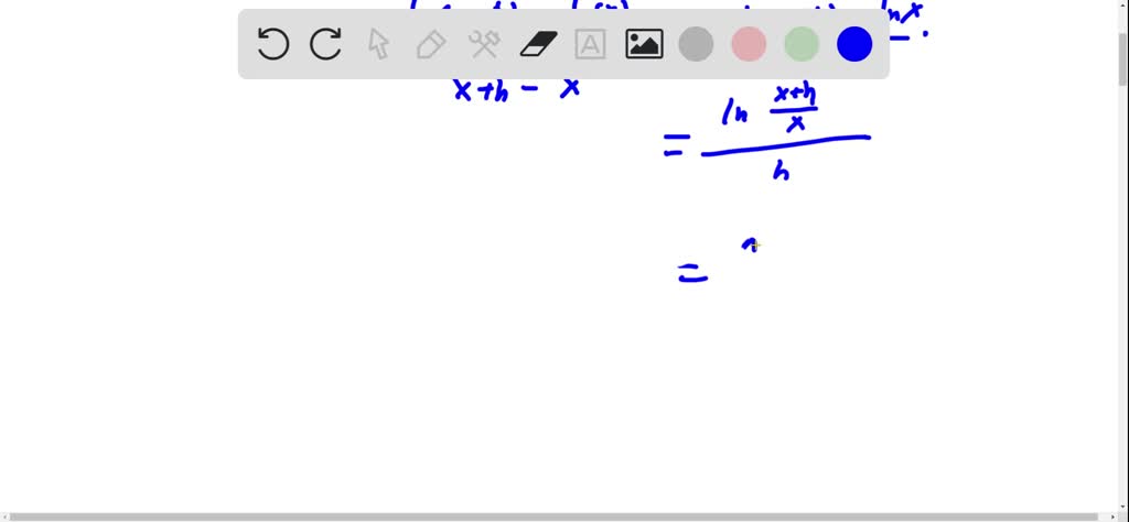 SOLVED:a. Write The Difference Quotient For F(x)=lnx. B. Show That The ...