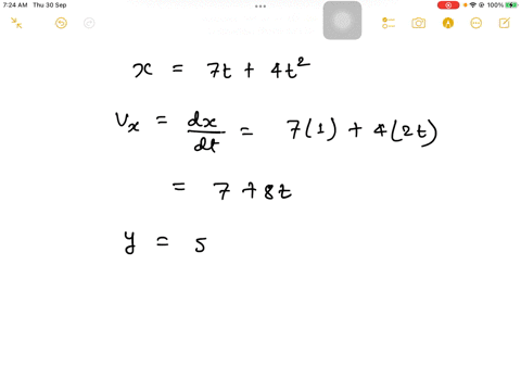 the-x-and-y-coordinates-of-a-particle-at-any-time-t-are-given-by-x7-t4-t2-and-y5-t-where-x-and-y-are
