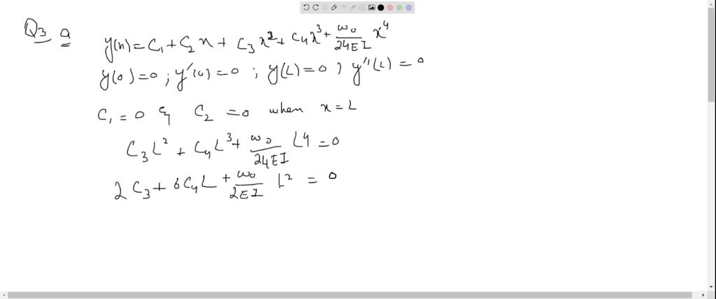 SOLVED:The uniform beam shown is fixed at the left end, simply ...