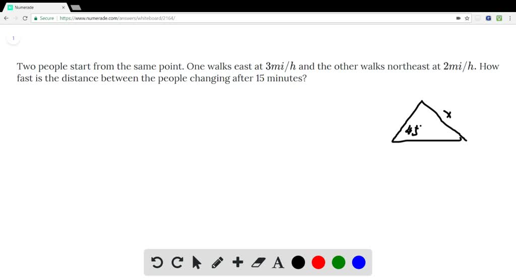 Two people start from the same point. One walks east at 3 mi / h and ...