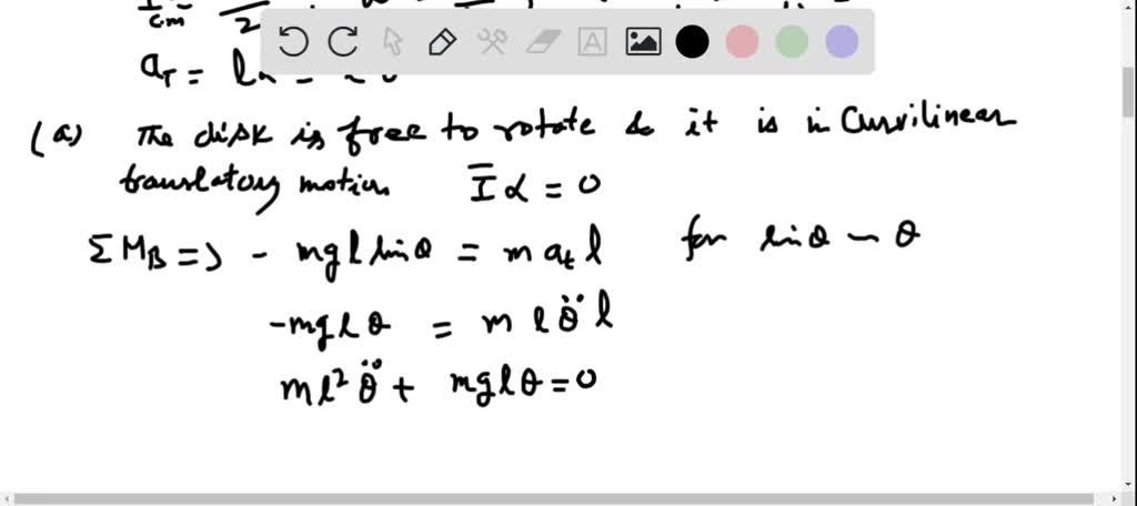 Solved A Uniform Disk Of Radius R250 Mm Is Attached At A To A 650 Mm Rod A B Of Negligible 5896