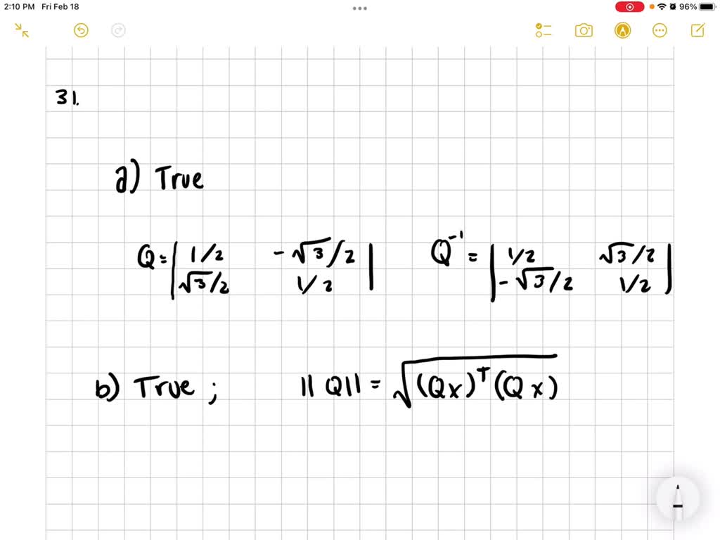 SOLVEDTrue or false (give an example in either case) (a) Q^1 is an