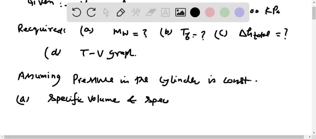 A piston-cylinder device initially contains $50 \mathrm{~L}$ of liquid water at $40^{\circ} \mathrm{C}$ and $200 \mathrm{kPa}$. Heat is transferred to the water at constant pressure until the entire liquid is vaporized.
(a) What is the mass of the water?
(b) What is the final temperature?
(c) Determine the total enthalpy change.
(d) Show the process on a $T$ -U diagram with respect to
