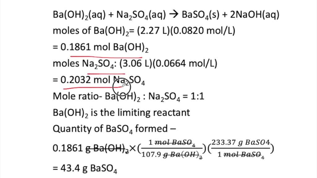 Calculate the mass of the precipitate formed when 2.27 L of 0.0820 M Ba ...