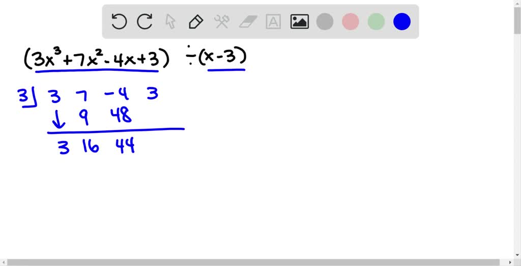 Use synthetic division to divide. \left(5 x^{3}6…