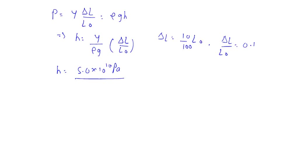 SOLVED:Young's modulus of granite is about 5.0 ×10^10 Pa. Assuming the ...