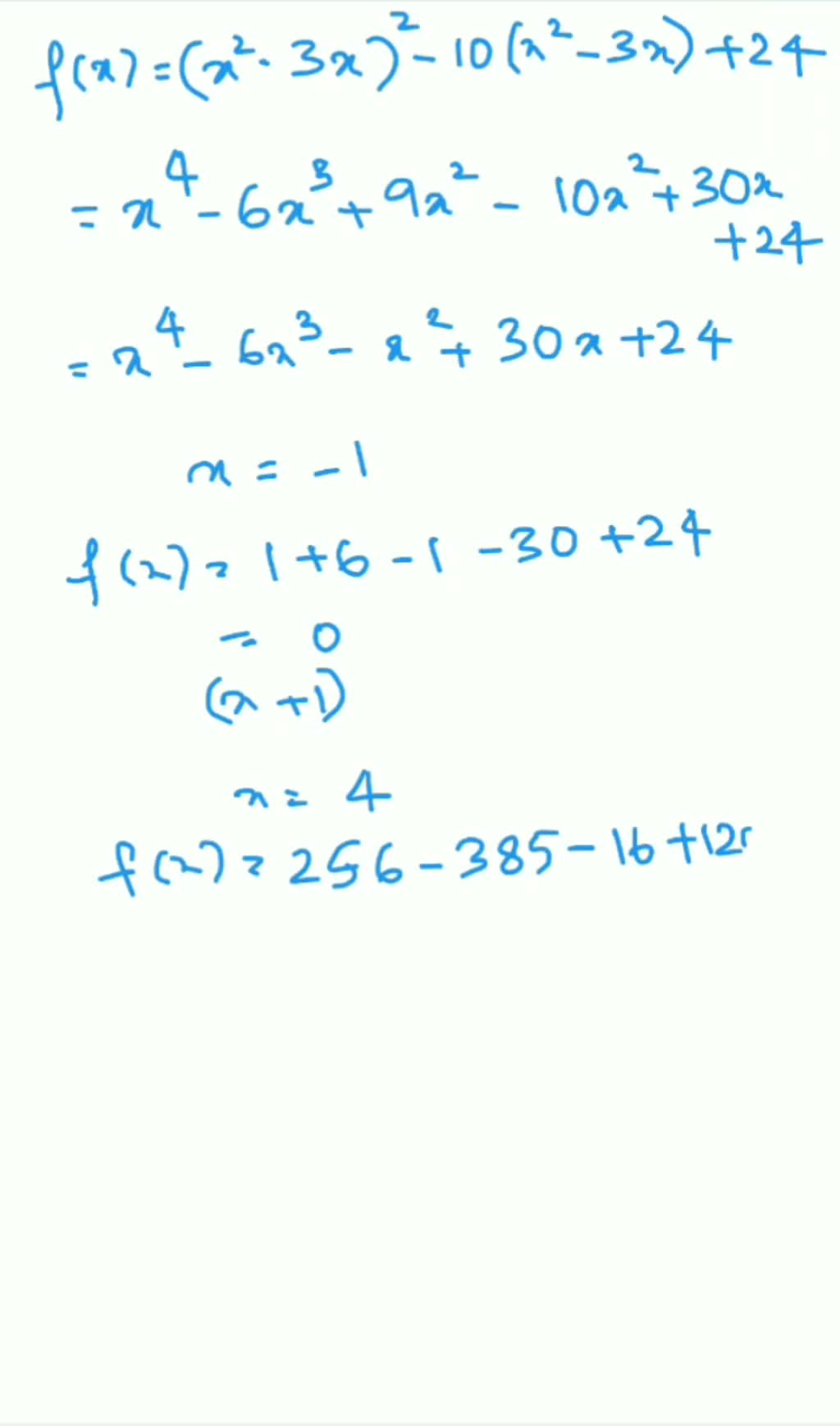 SOLVEDFind all x intercepts of the graph of f. If none exists, state