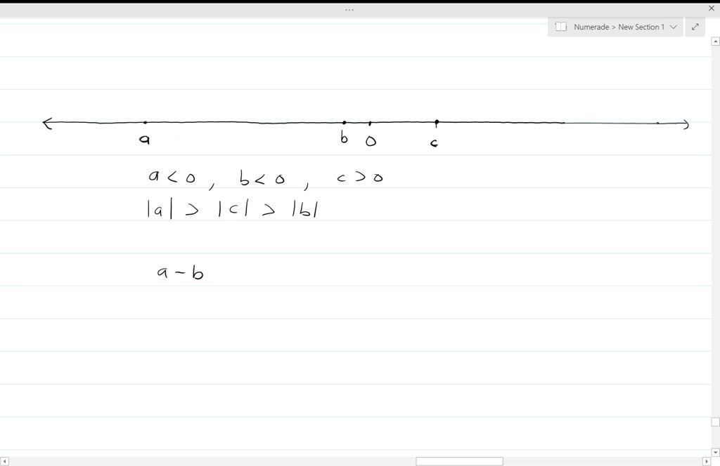 SOLVED:Use the number line to determine whether each difference is ...