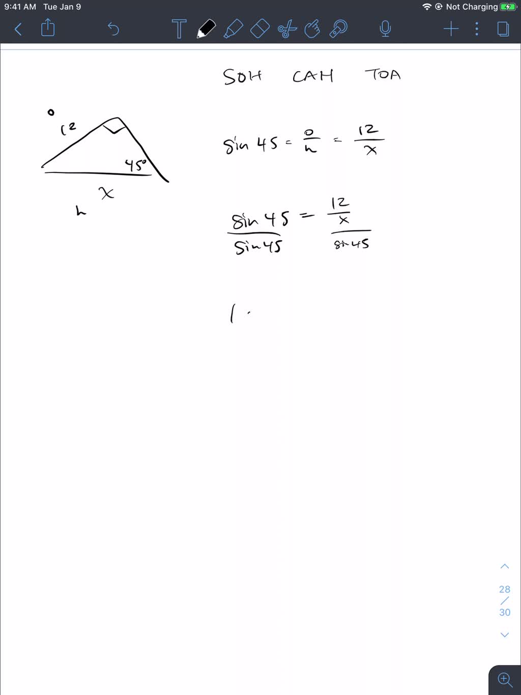 SOLVED:Find the side labeled x In Exercises 13 and 14 state your answer ...