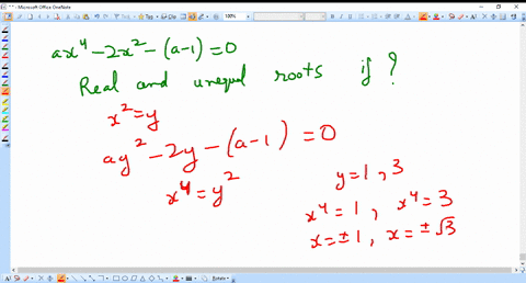 the-equation-a-x4-2-x2-a-10-will-have-real-and-unequal-roots-if-a-a0-a-neq-1-b-a0-a-neq-1-c-0a1-d-no