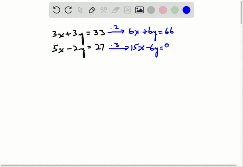 solve-each-system-by-the-elimination-method-beginaligned-3-x3-y33-5-x-2-y27-endaligned-2