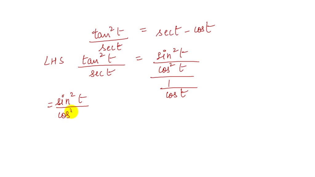 Solved Verify Each Identity Frac Tan 2 T