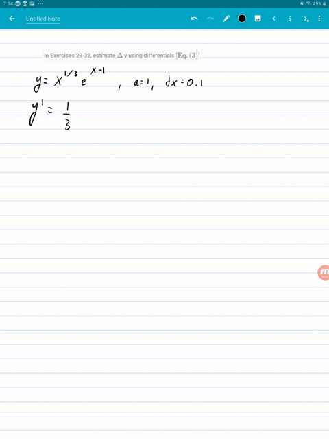 in-exercises-29-32-estimate-delta-y-using-differentials-mathrmeq-3-yx1-3-ex-1-quad-a1-quad-d-x01