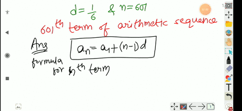 find-the-nth-term-of-the-arithmetic-sequence-with-the-given-values-a_1frac32-dfrac16-n601