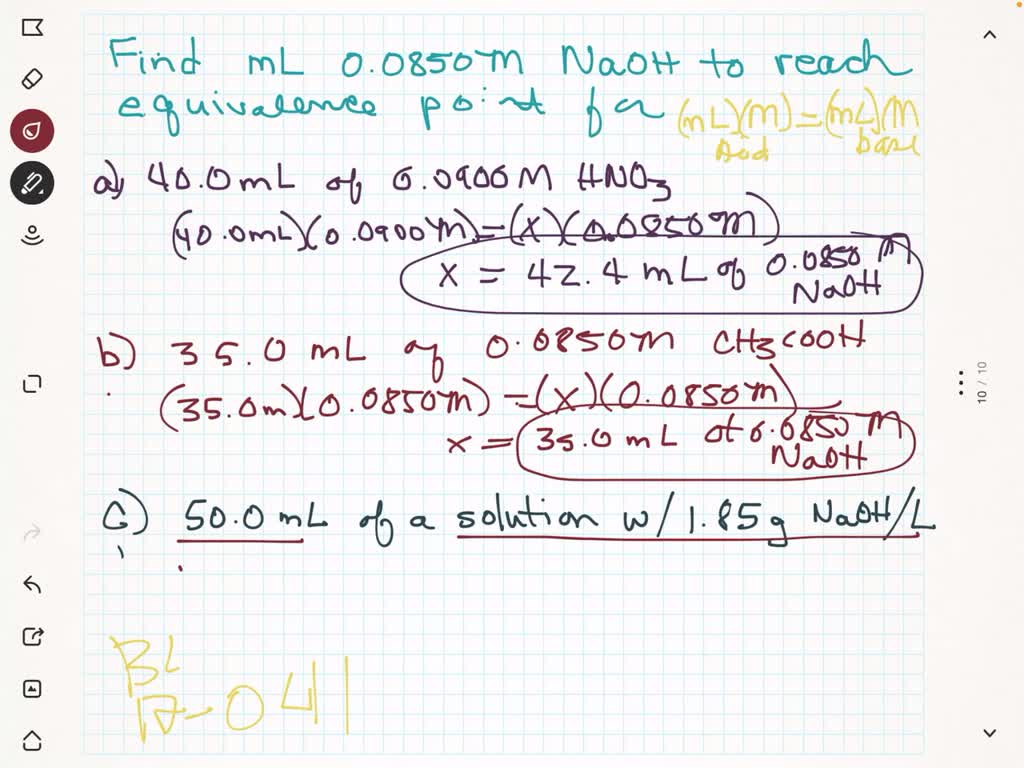 How Many Ml Of Rad 140 Per Day SOLVED:How many milliliters of 0.0850 M NaOH are required to titrate