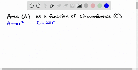 SOLVED:GEOMETRY Write the area A of a circle as a function of its ...