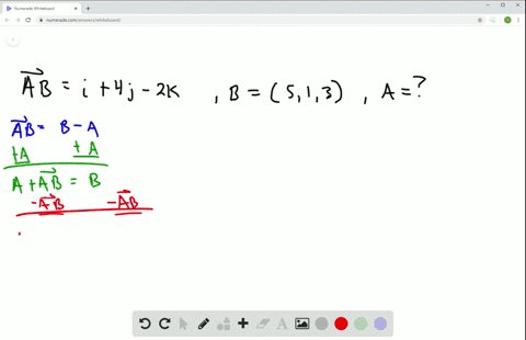 if-overrightarrowa-bmathbfi4-mathbfj-2-mathbfk-and-b-is-the-point-513-find-a-5