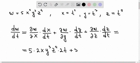 use-an-appropriate-form-of-the-chain-rule-to-find-d-w-d-t-w5-x2-y3-z4-xt2-yt3-zt5-2