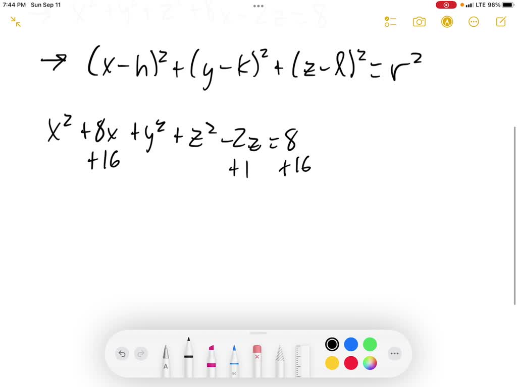 SOLVEDShow that the equation represents a sphere, and find its center