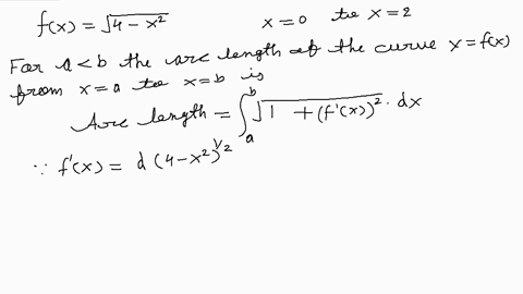 find-the-arc-length-of-the-graph-of-the-function-from-x0-to-x2-fxsqrt4-x2-2