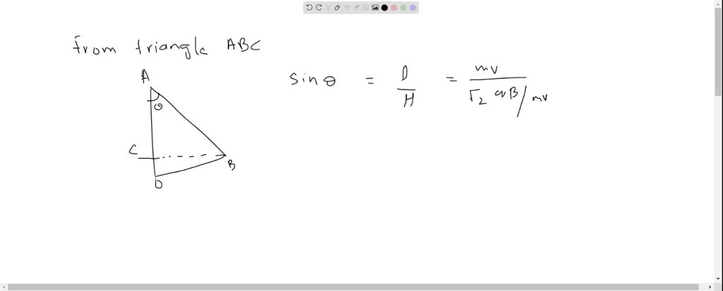 A positive charge q is projected in magnetic field of width t (m v)/(√ ...