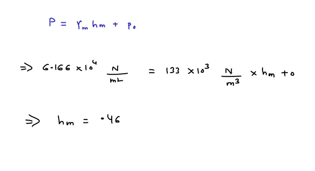SOLVEDWhat would be the barometric pressure reading, in mm Hg at an