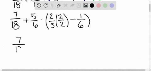 simplify-frac718frac56-cdotleftfrac23-frac16right-2