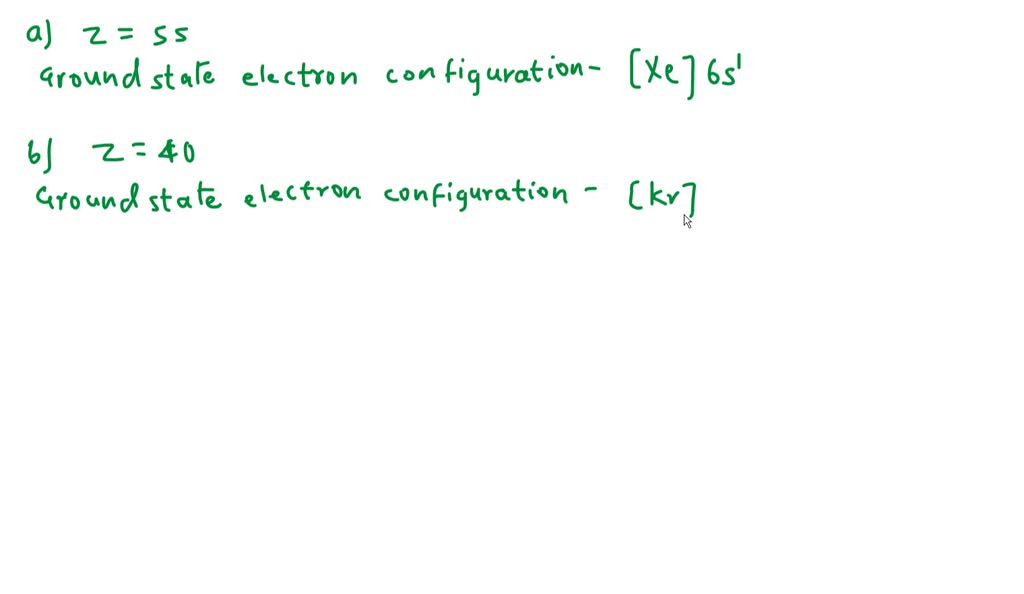 SOLVED Give the expected groundstate electron configurations for