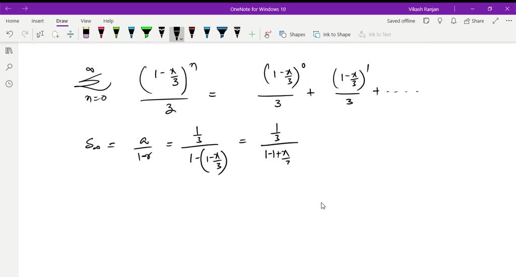 SOLVED Find a closed form for the geometric series and determine