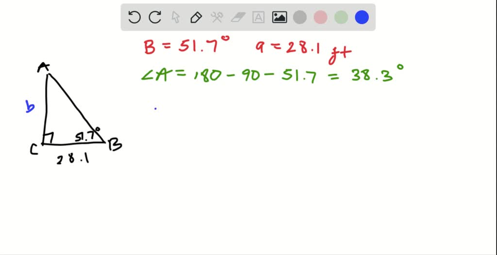 SOLVED:Solve each right triangle. In each case, C=90^{\circ} . If angle ...