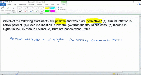 which-of-the-following-statements-are-positive-and-which-are-normative-a-annual-inflation-is-belowpe