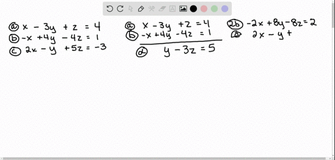 solve-problems-5-26-using-elimination-by-addition-beginarrayrrx-3-yz-4-x4-y-4-z-1-2-x-y5-z-3endarray