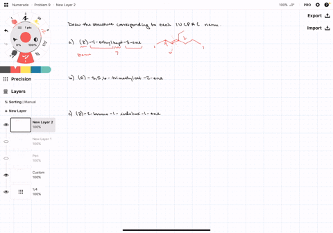 draw-the-structure-corresponding-to-each-iupac-name-a-z-4-ethylhept-3-ene-b-e-356-trimethyloct-2-ene