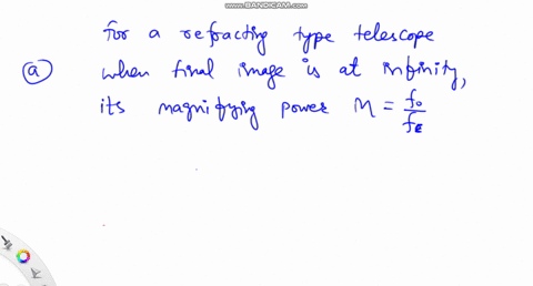 a-refracting-astronomical-telescope-has-a-magnifying-power-of-150-when-adjusted-for-minimum-eyestrai